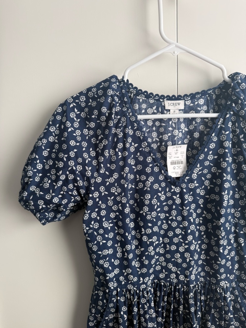 JCrew Navy & White Floral Midi Dress - Picture 2 of 6